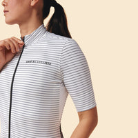 Café du Cycliste Francine Women's Midweight Cycling Jersey Radtrikot White