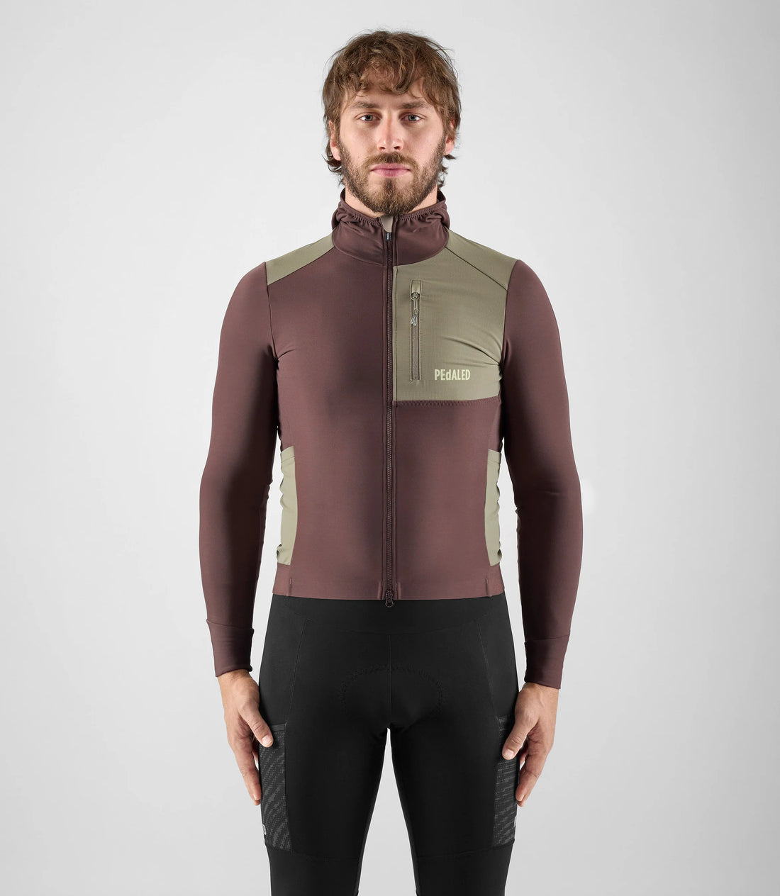 Pedaled Odyssey Hooded Long Sleeve Jersey Radtrikot langarm Brown