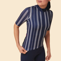 Café du Cycliste Mona Women's Superlight Cycling Jersey Radtrikot Navy