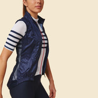 Café du Cycliste Petra Women's Superlight Gilet Windweste Peacock Blue