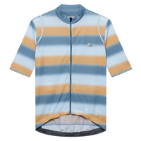 Café du Cycliste Mona Men's Superlight Jersey Radtrikot Deep Water Sunflower