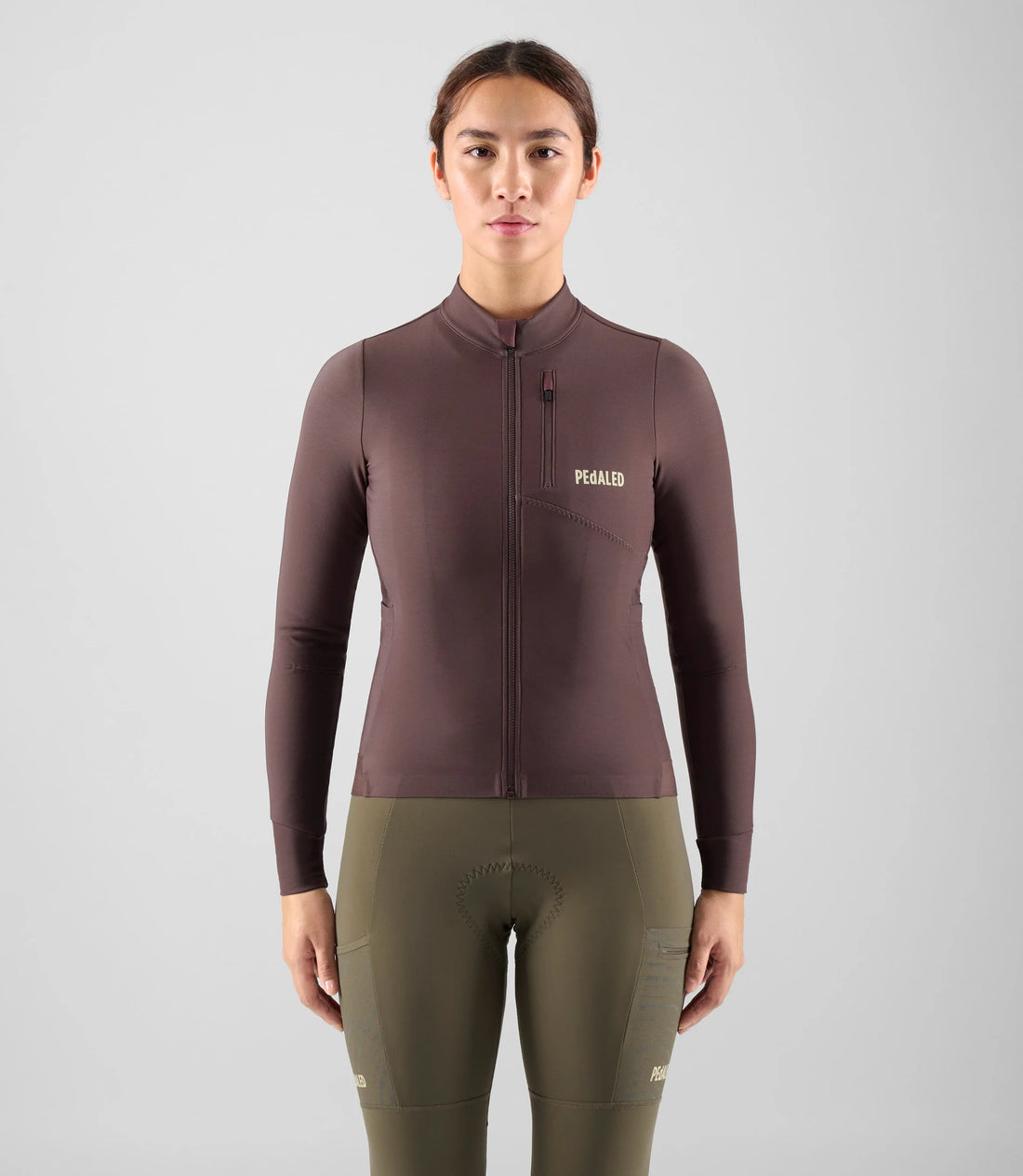 Pedaled Odyssey Women's Long Sleeve Jersey Radtrikot langarm Brown