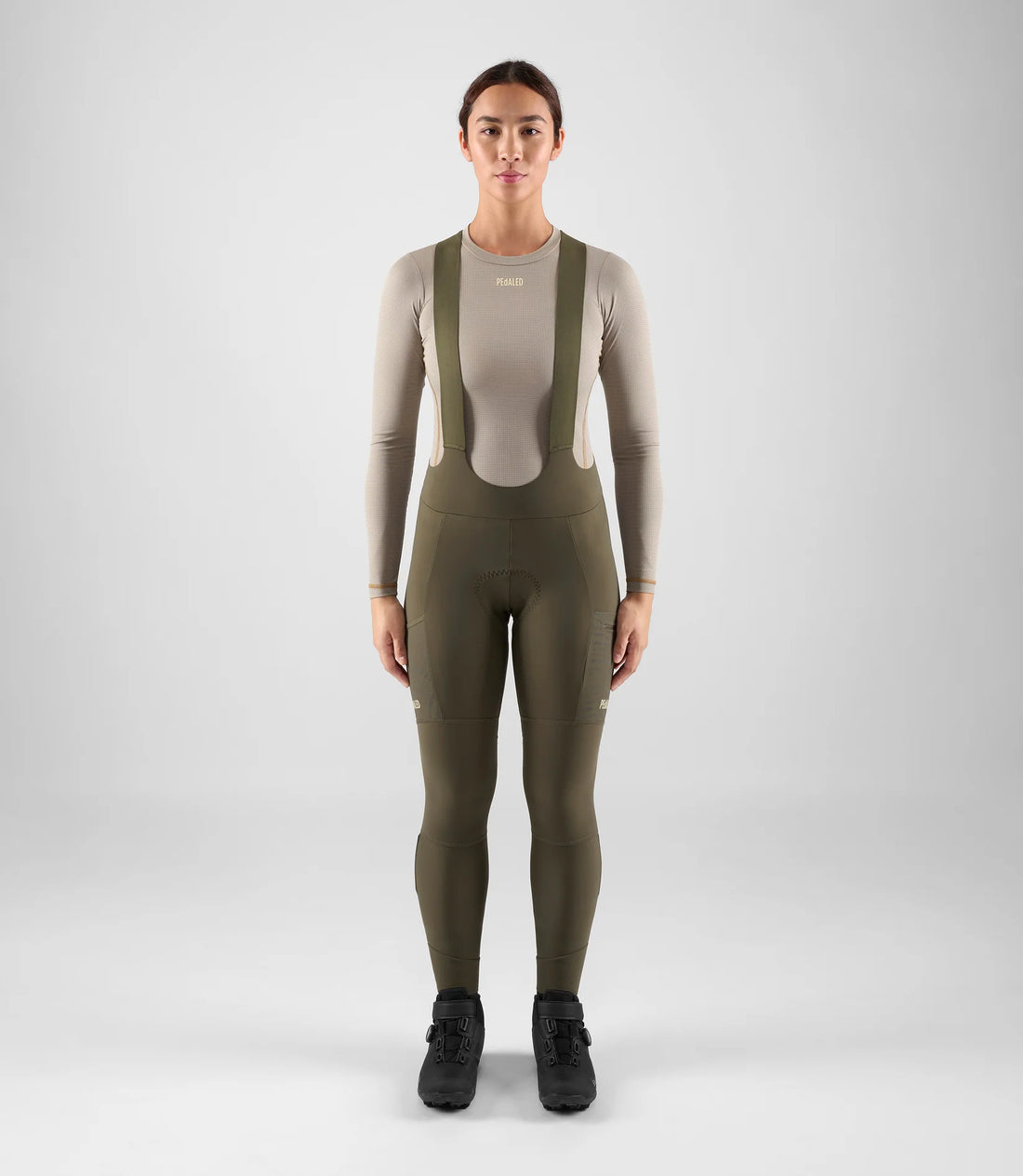Pedaled Odyssey Women's Tight Thermo Trägerhose Military Green