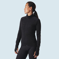 Café du Cycliste Yolande Women's Long Sleeve Merino Cycling Jersey Radtrikot Super Black