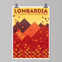 Cycliste fait à la main Lombardia: La course des feuilles qui tombent Impression artistique