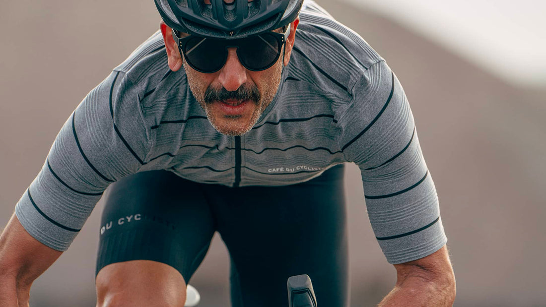 Café du Cycliste Francine Men's Midweight Jersey Radtrikot Heather Grey