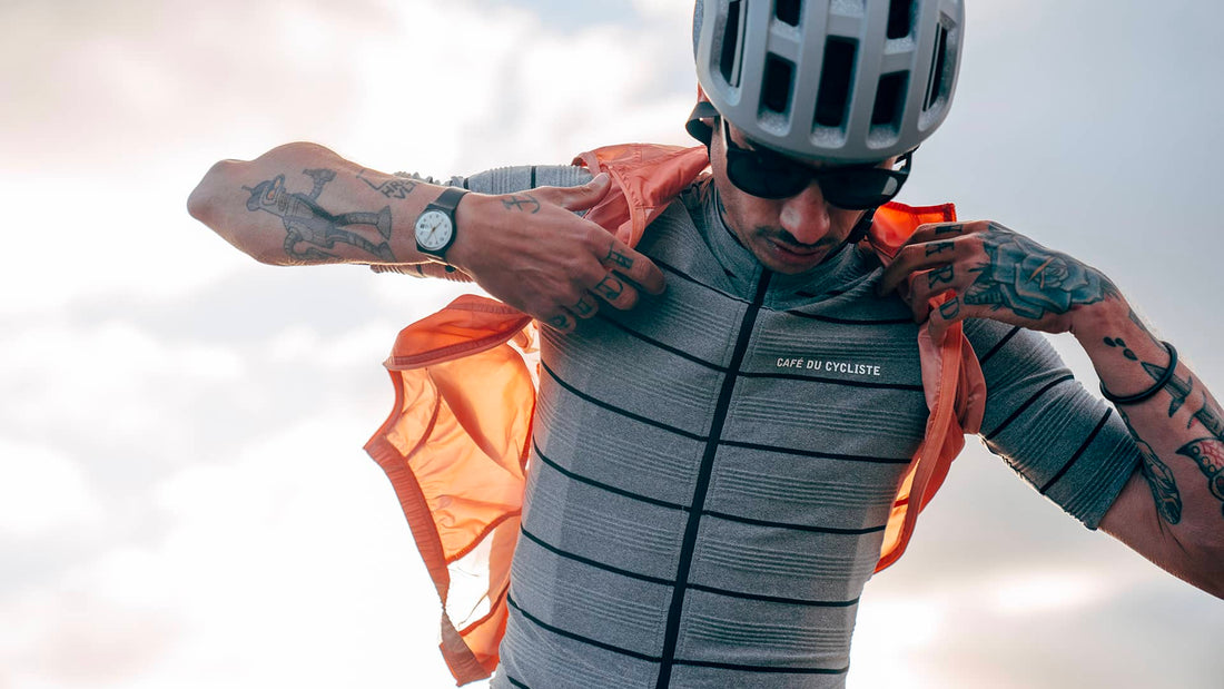 Café du Cycliste Francine Men's Midweight Jersey Radtrikot Heather Grey