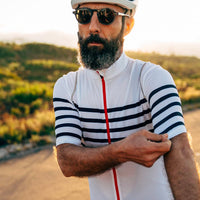 Café du Cycliste Mona Men's Superlight Audax Cycling Jersey Radtrikot White