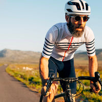 Café du Cycliste Mona Men's Superlight Audax Cycling Jersey Radtrikot White