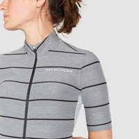 Café du Cycliste Francine Women's Breton Cycling Jersey Radtrikot Double Grey