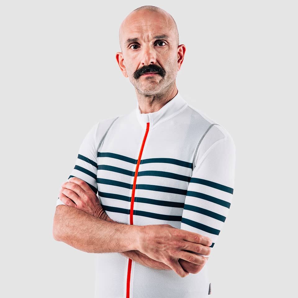 Café du Cycliste Mona Men's Superlight Audax Cycling Jersey Radtrikot White