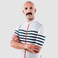 Café du Cycliste Mona Men's Superlight Audax Cycling Jersey Radtrikot White