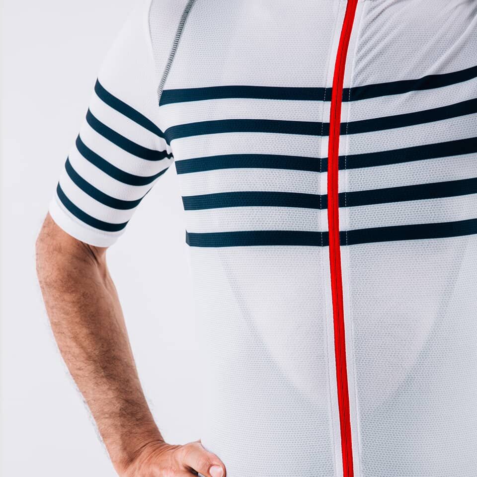 Café du Cycliste Mona Men's Superlight Audax Cycling Jersey Radtrikot White