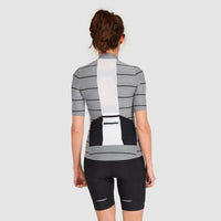 Café du Cycliste Francine Women's Breton Cycling Jersey Radtrikot Double Grey