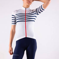 Café du Cycliste Mona Women's Superlight Audax Cycling Jersey Radtrikot White Classic