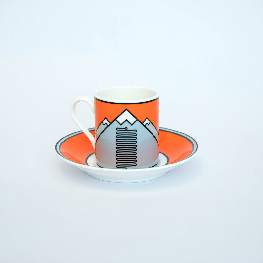 Handmade Cyclist L'Alpe d'Huez Espressotasse & Untertasse