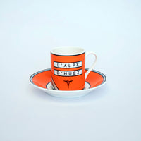 Handmade Cyclist L'Alpe d'Huez Espressotasse & Untertasse