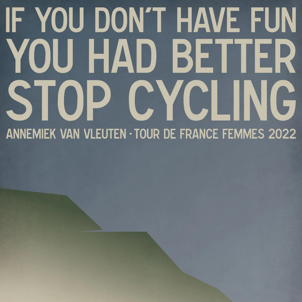 Ciclista fatto a mano Annemiek Van Vleuten Tour de France Femmes Stampa artistica in bicicletta in edizione limitata