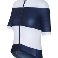 Café du Cycliste Angeline Womens's Ultralight Cycling Jersey Radtrikot Navy White