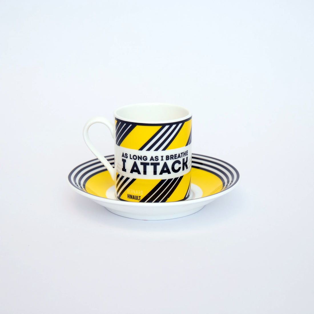 Tasse à expresso et soucoupe Cyclist Bernard Hinault faites à la main