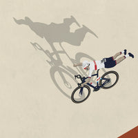 La vittoria del ciclista fatta a mano saluta: Pidcock Cycling Art Print
