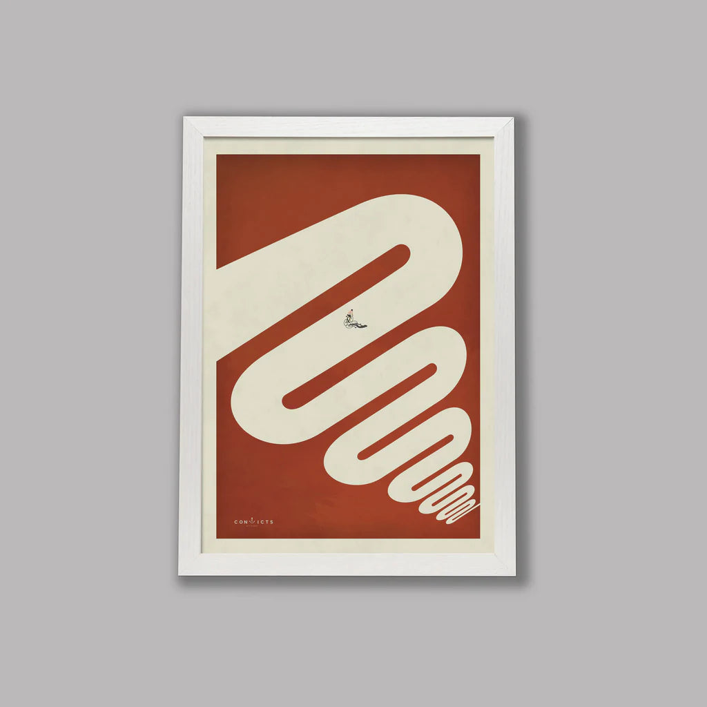 Handmade Cyclist King of the Mountains Cycling Art Print