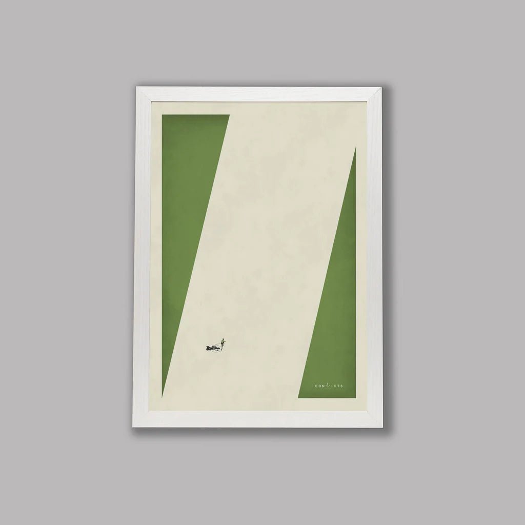 Handmade Cyclist Maillot Vert Cycling Art Print