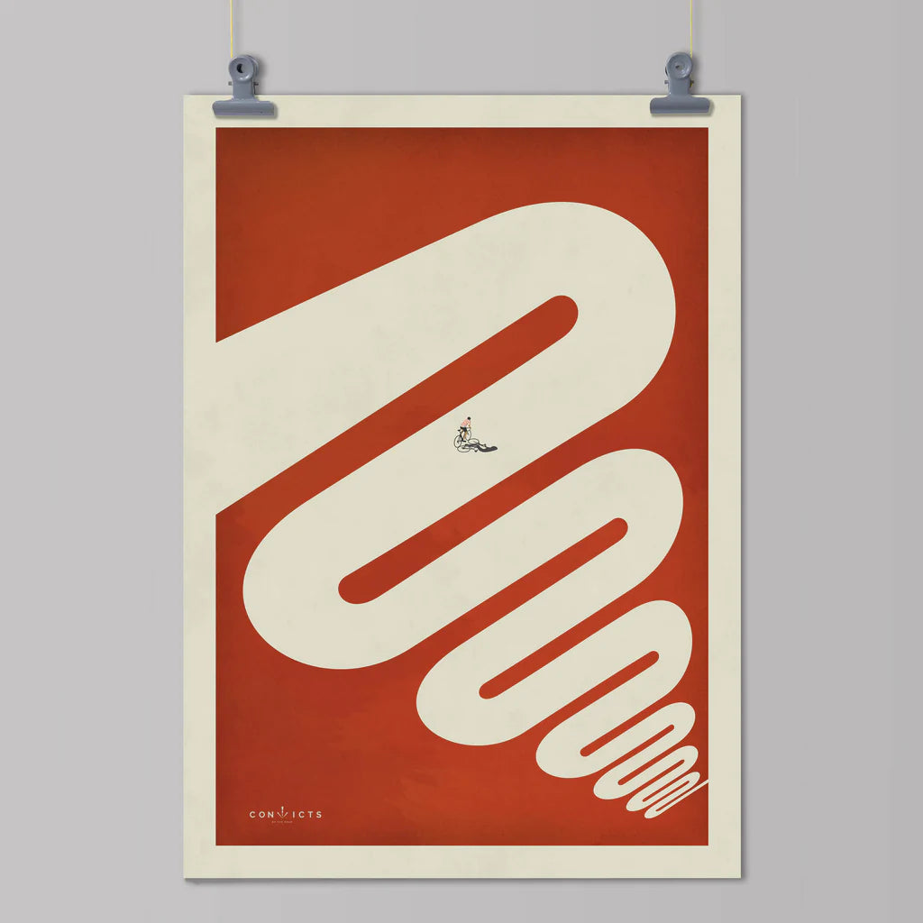 Handmade Cyclist King of the Mountains Cycling Art Print
