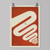 Handmade Cyclist King of the Mountains Cycling Art Print