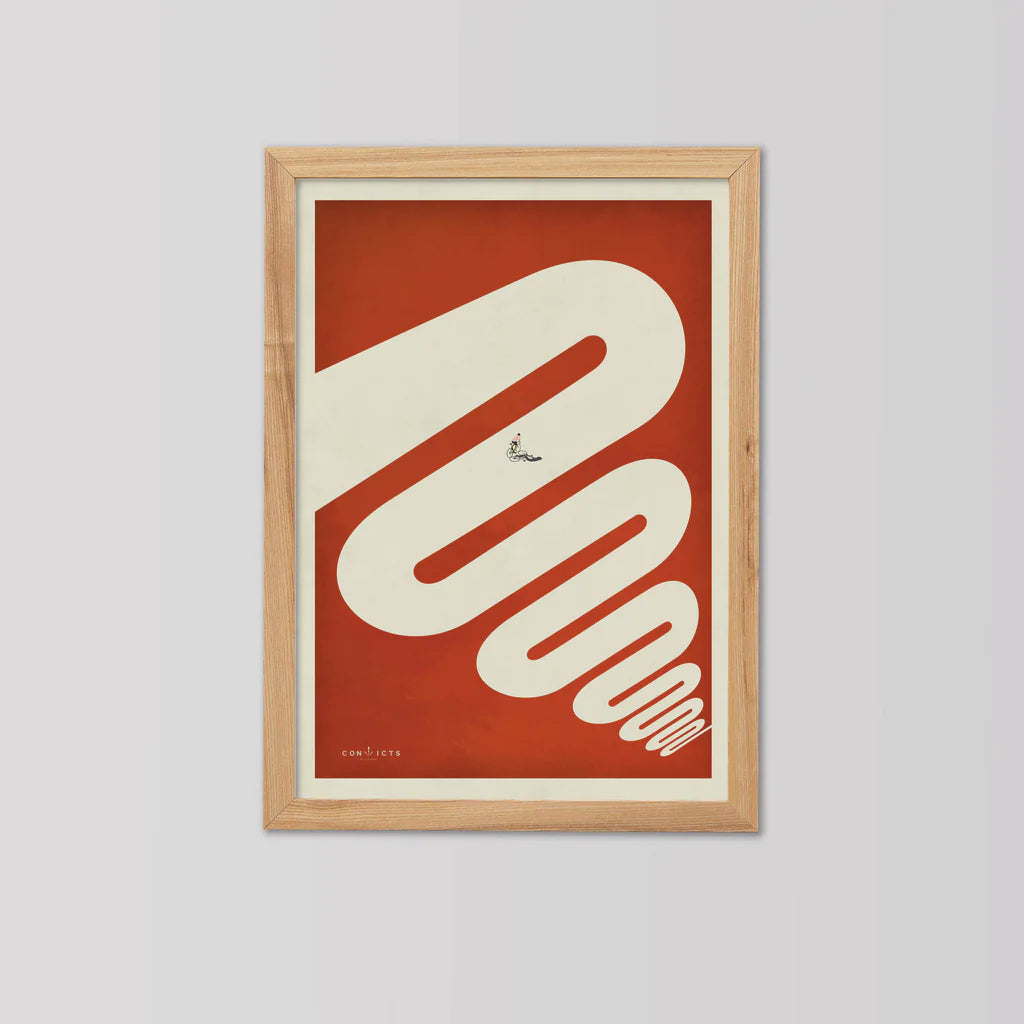 Handmade Cyclist King of the Mountains Cycling Art Print
