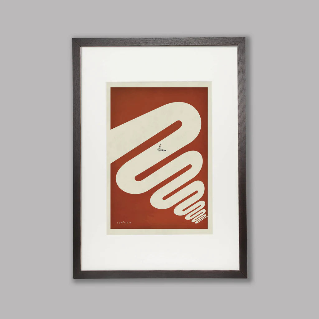 Handmade Cyclist King of the Mountains Cycling Art Print