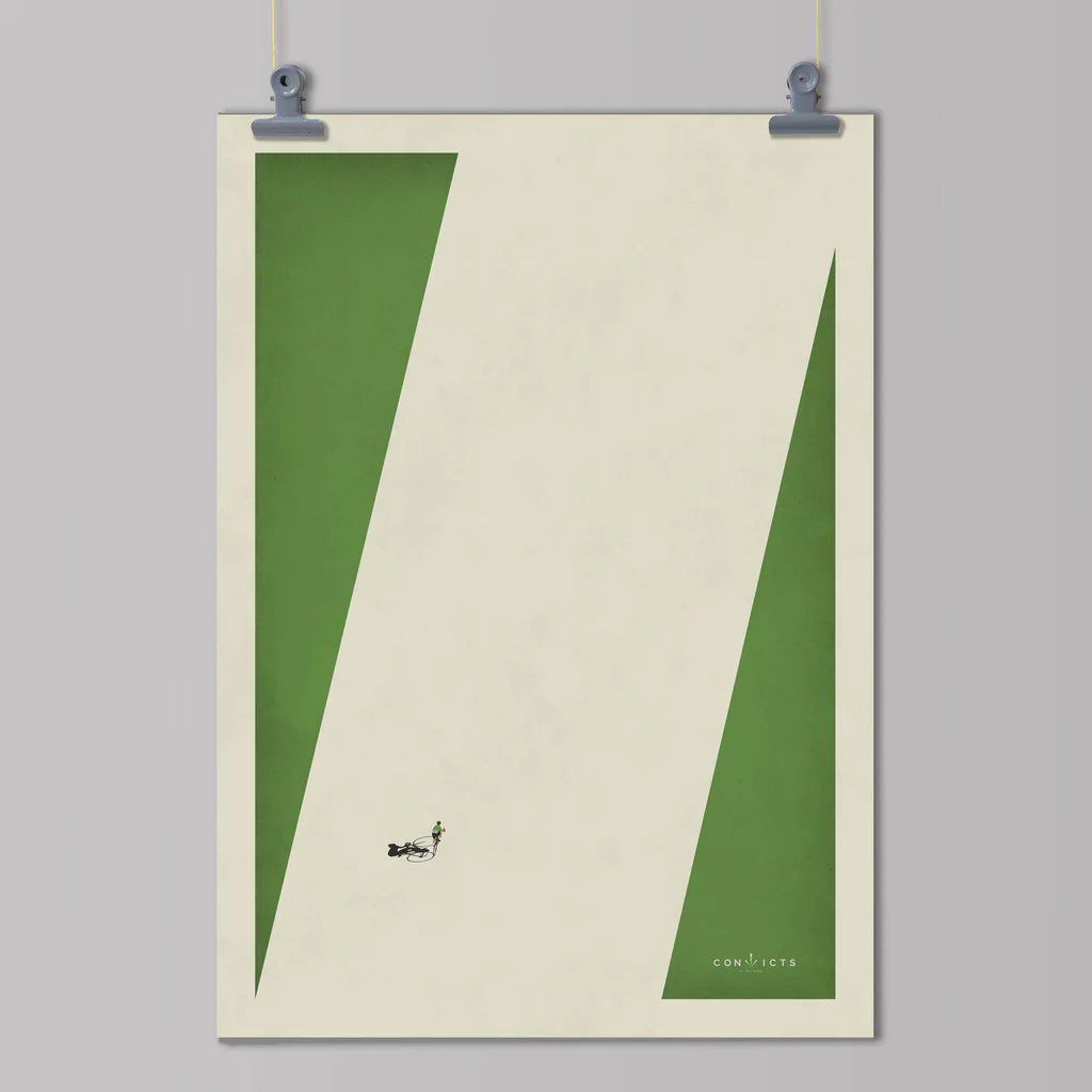 Handmade Cyclist Maillot Vert Cycling Art Print