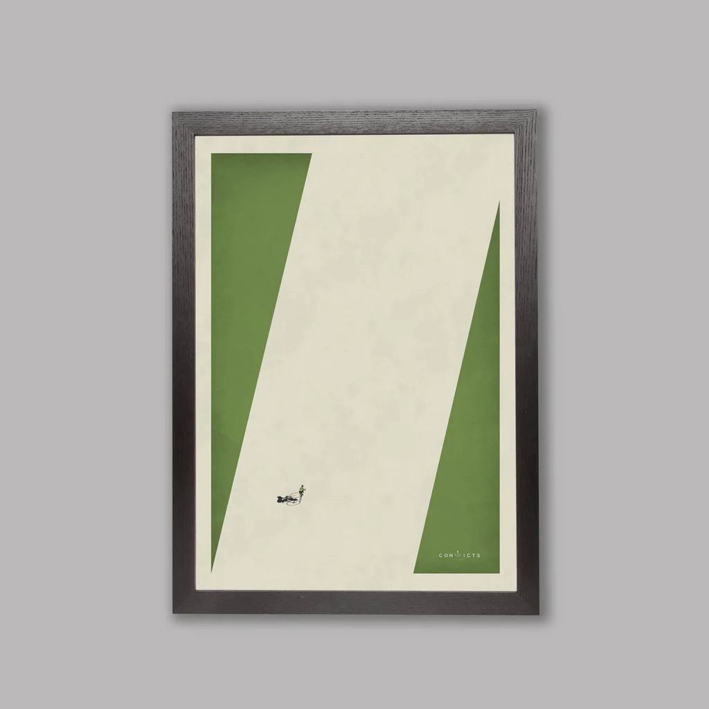 Handmade Cyclist Maillot Vert Cycling Art Print