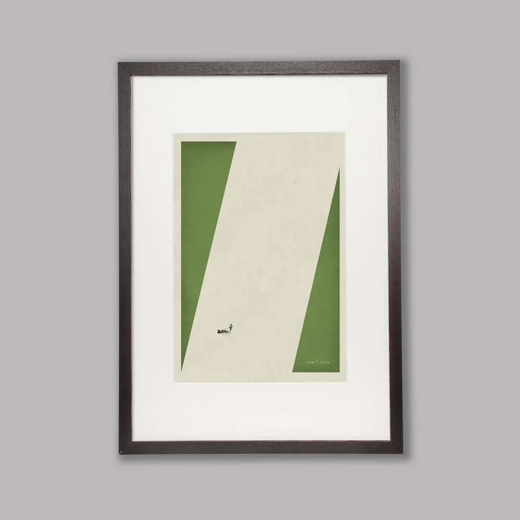 Handmade Cyclist Maillot Vert Cycling Art Print