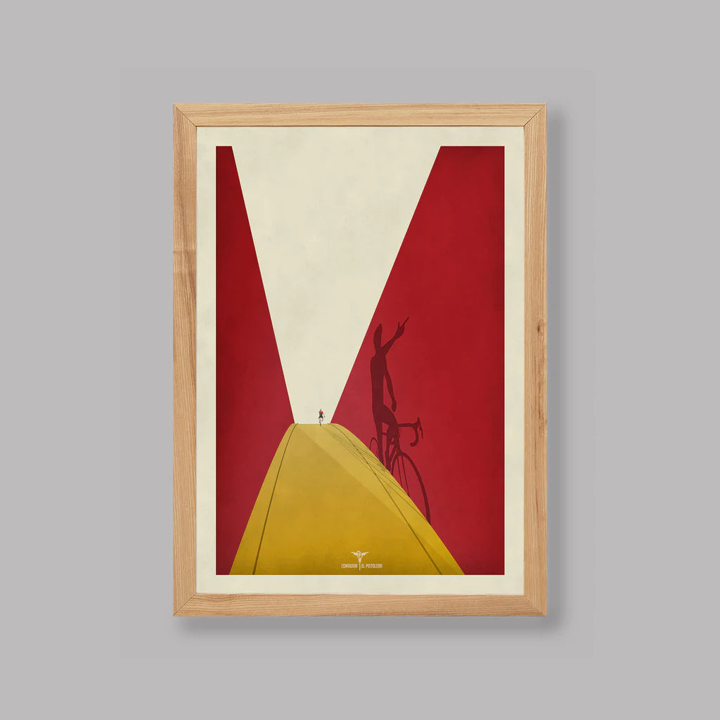 Handmade Cyclist Contador Cycling Art Print
