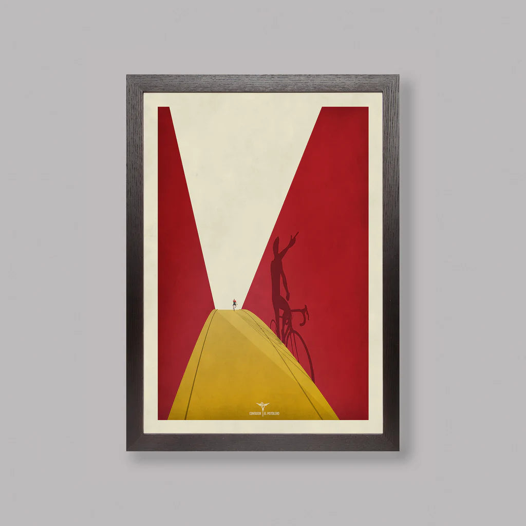 Handmade Cyclist Contador Cycling Art Print