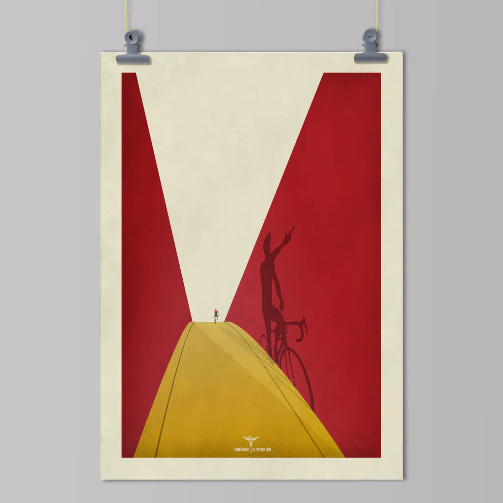 Handmade Cyclist Contador Cycling Art Print