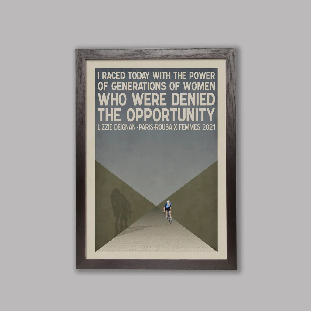 Cycliste fait à la main Lizzie Deignan Paris Roubaix Femmes 2nd Edition Cycling Art Print