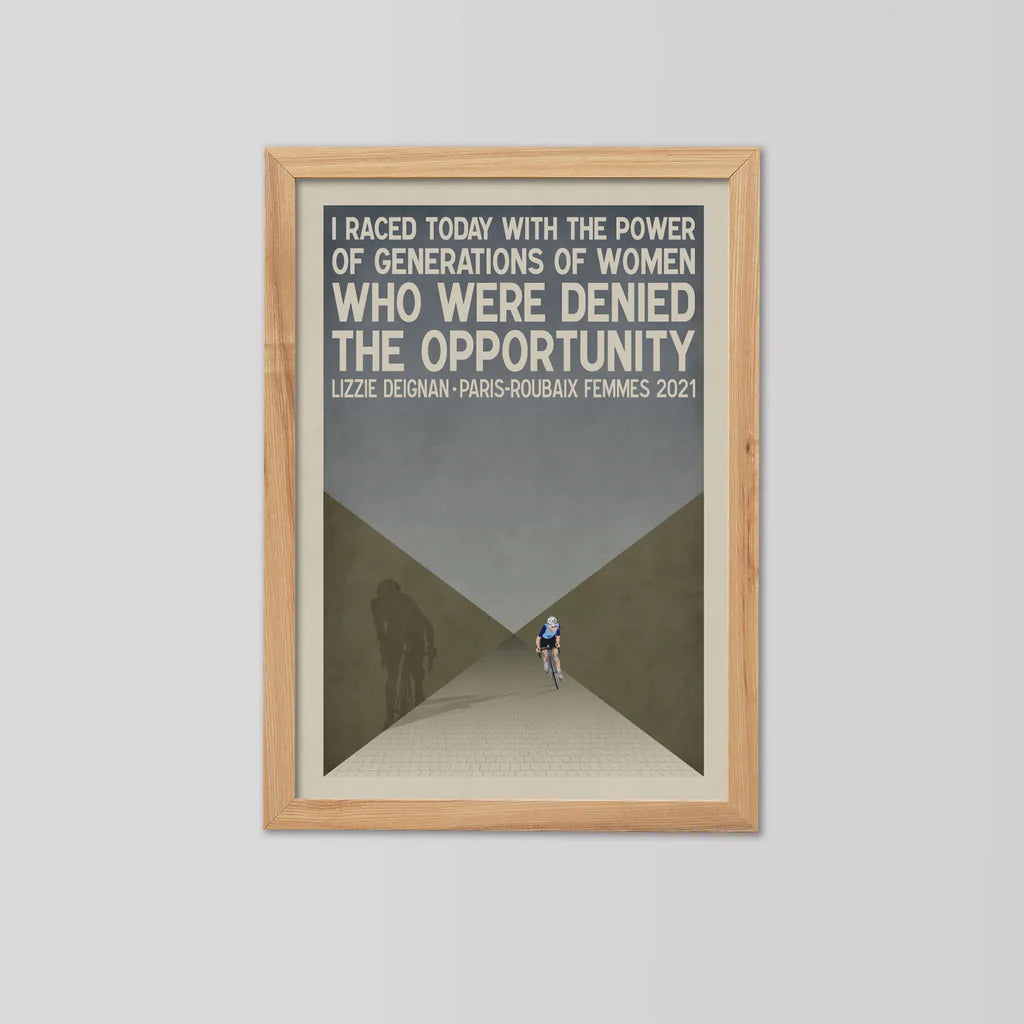 Cycliste fait à la main Lizzie Deignan Paris Roubaix Femmes 2nd Edition Cycling Art Print