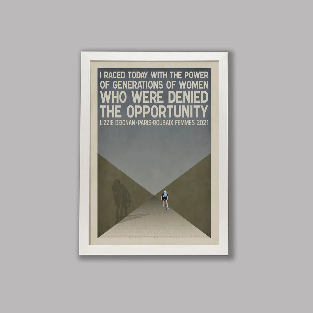 Cycliste fait à la main Lizzie Deignan Paris Roubaix Femmes 2nd Edition Cycling Art Print