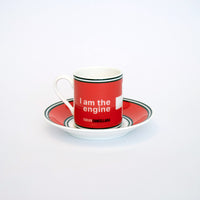 Tasse et soucoupe à expresso Cyclist Fabian Cancellara faites à la main