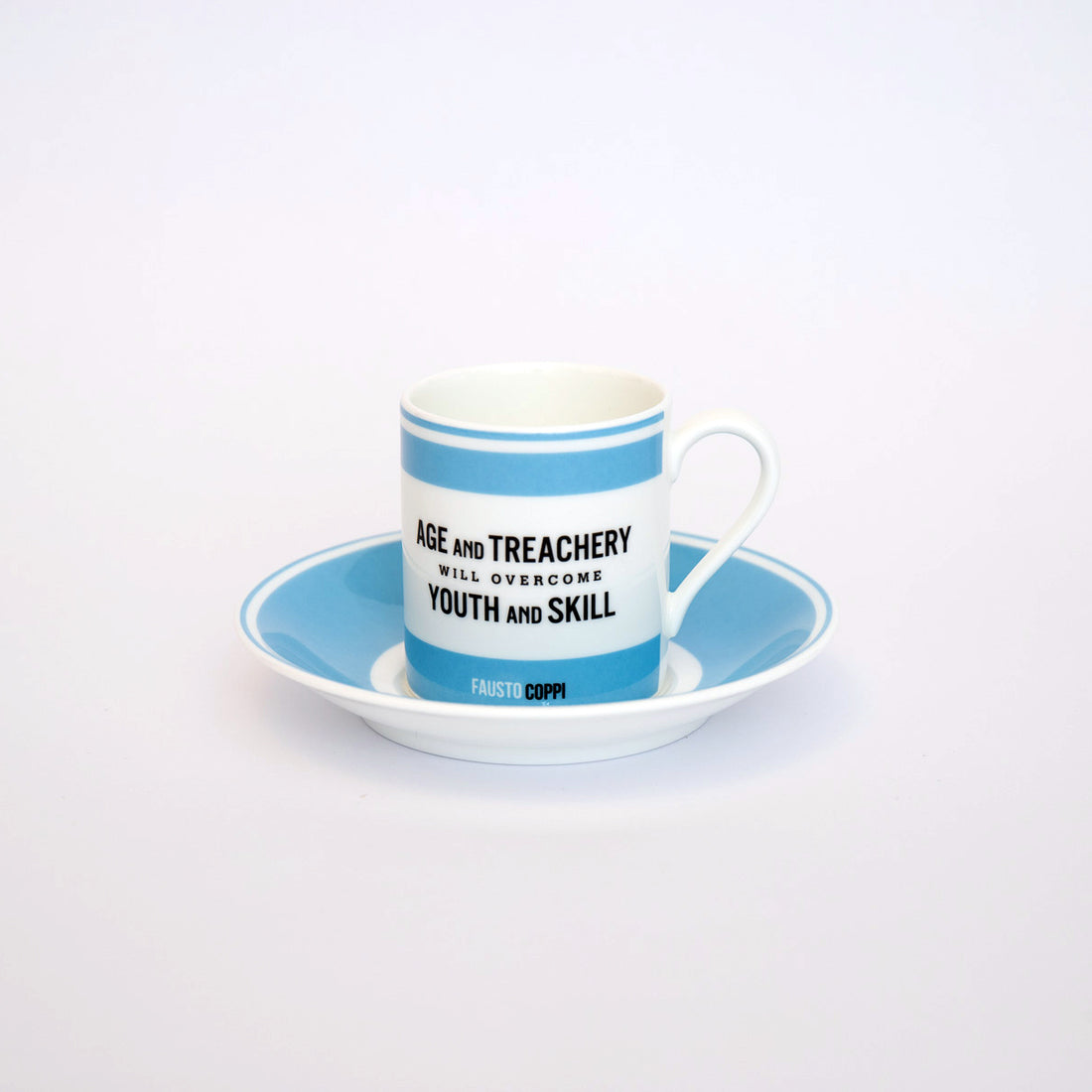 Tasse à expresso et soucoupe Cyclist Fausto Coppi faites à la main