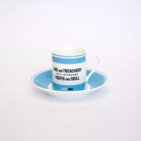 Tasse à expresso et soucoupe Cyclist Fausto Coppi faites à la main