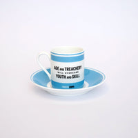 Tasse à expresso et soucoupe Cyclist Fausto Coppi faites à la main