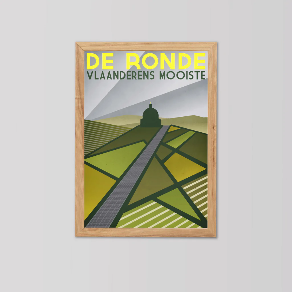 Handmade Cyclist De Ronde: The Tour of Flanders Cycling Art Print