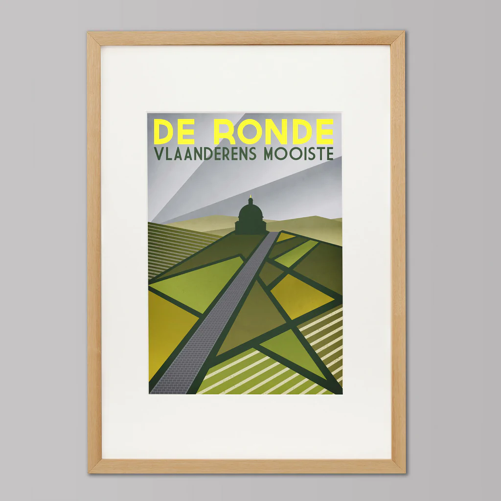 Handmade Cyclist De Ronde: The Tour of Flanders Cycling Art Print