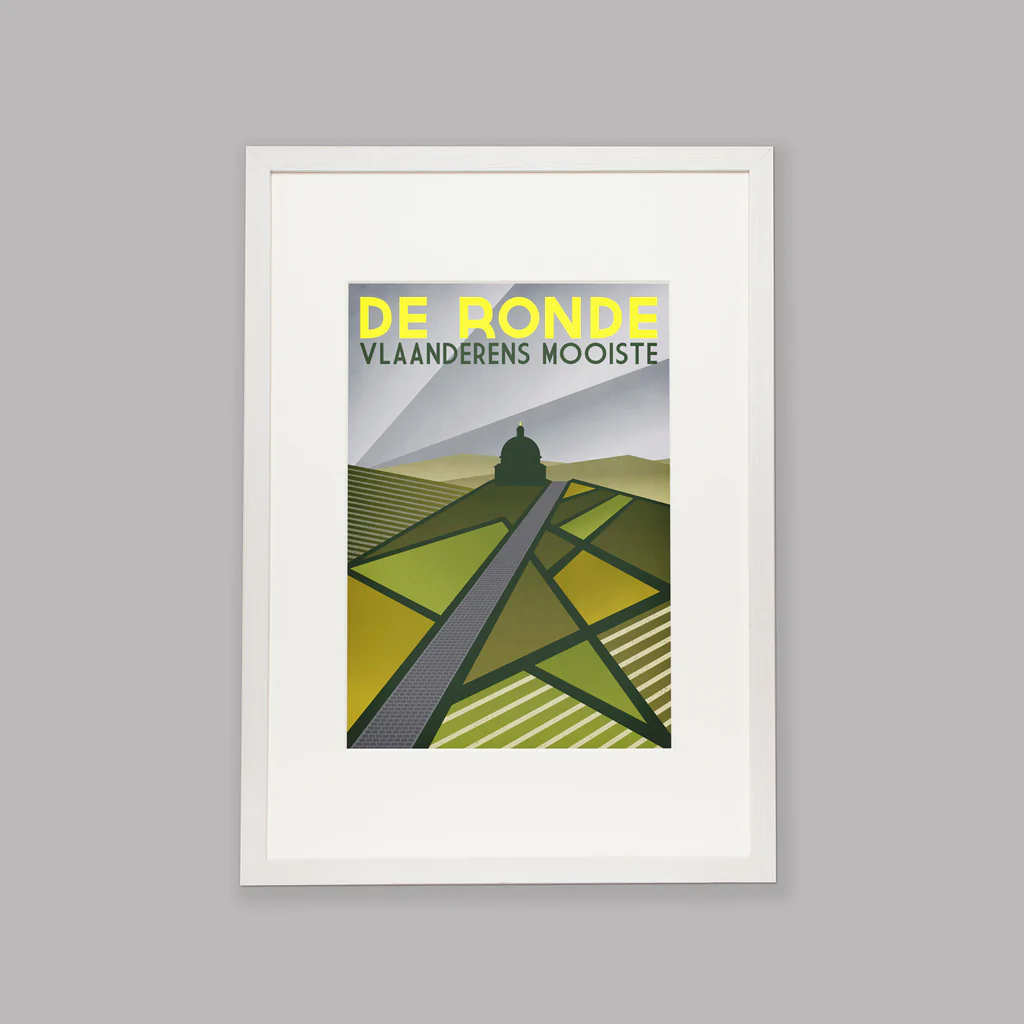 Handmade Cyclist De Ronde: The Tour of Flanders Cycling Art Print