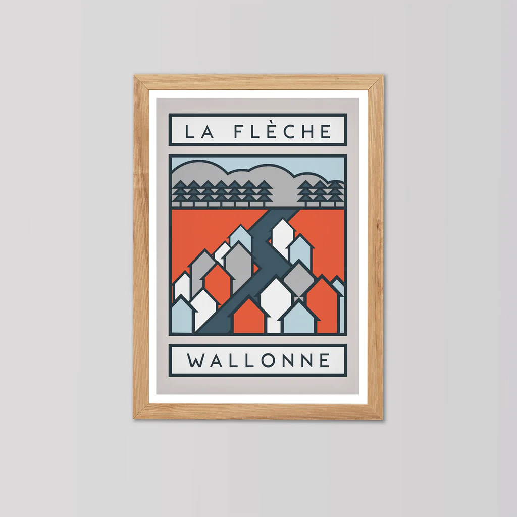 Ciclista fatto a mano Flèche Wallone Cycling Art Print