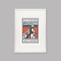 Handmade Cyclist Flèche Wallone Cycling Art Print
