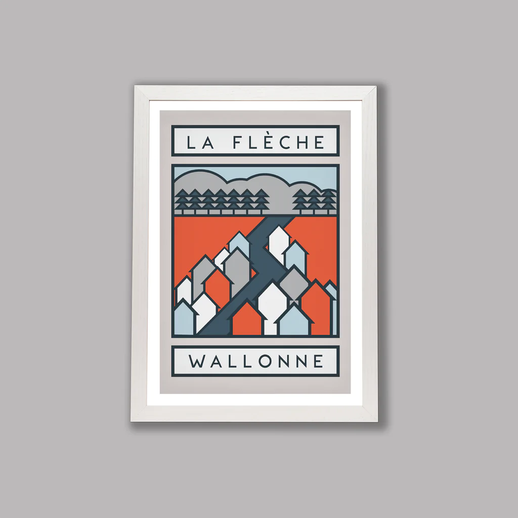 Ciclista fatto a mano Flèche Wallone Cycling Art Print